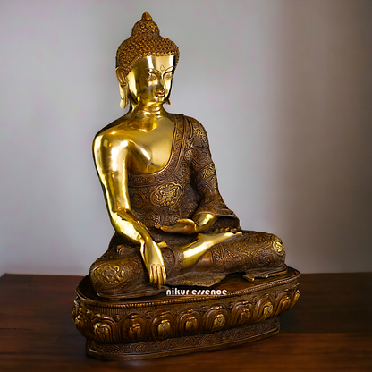 Large Online Brass Buddha Meditation Idol - 55.88 cm Nikuressence