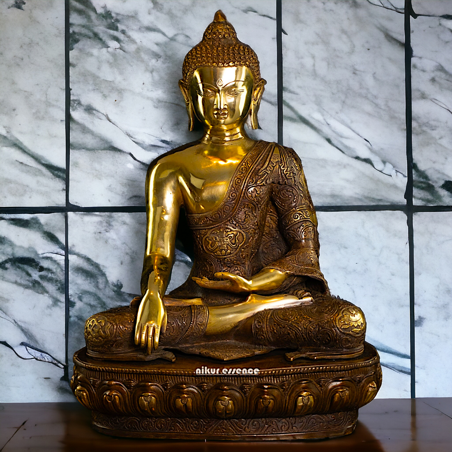 Large Online Brass Buddha Meditation Idol - 55.88 cm Nikuressence