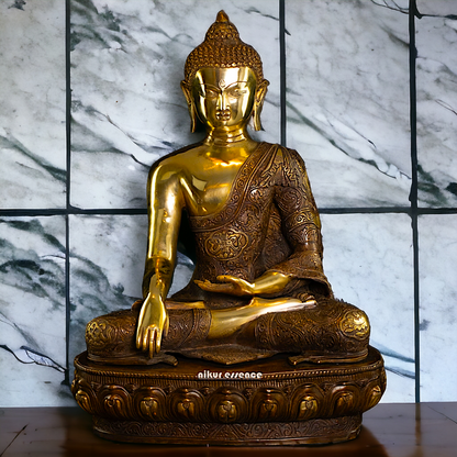 Large Online Brass Buddha Meditation Idol - 55.88 cm Nikuressence