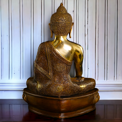 Large Online Brass Buddha Meditation Idol - 55.88 cm Nikuressence