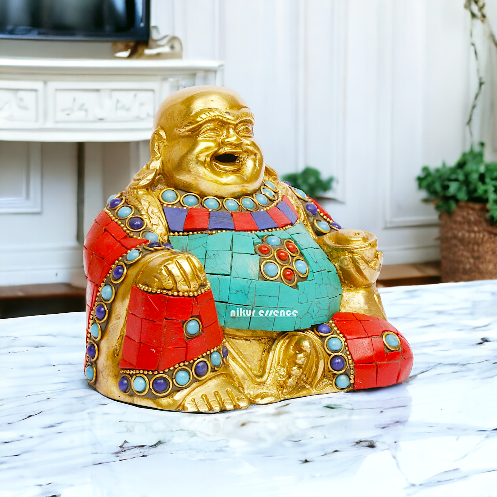 Buy Laughing Buddha Brass Statue – 4.5 Inches Tall Nikuressence