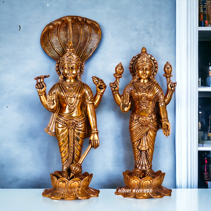 Buy Laxmi Narayan Murti, Handcrafted Deity Sculpture with Intricate Details, Height 17.5 Inches, Religious Hindu Home Decor Nikuressence