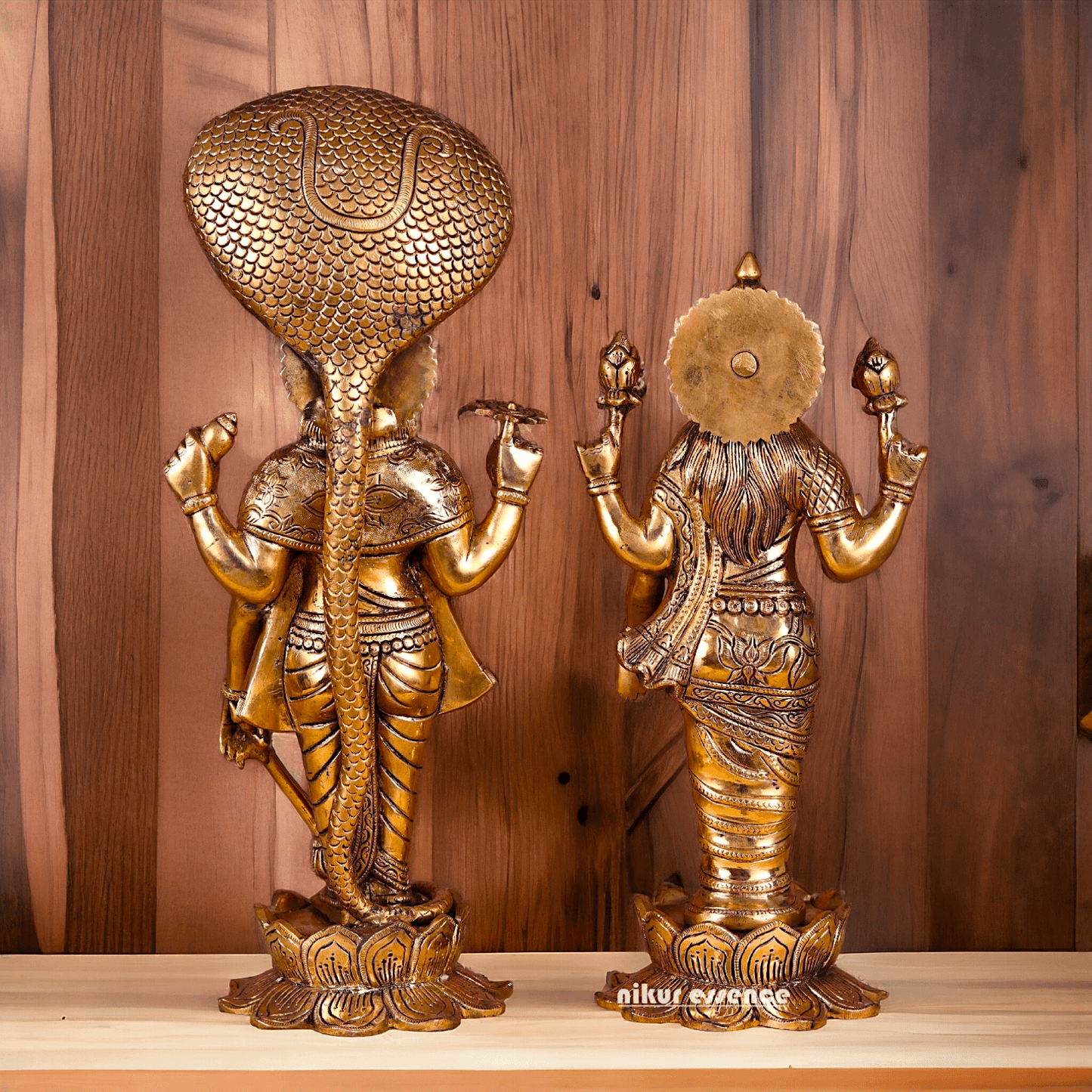 Buy Laxmi Narayan Murti, Handcrafted Deity Sculpture with Intricate Details, Height 17.5 Inches, Religious Hindu Home Decor Nikuressence