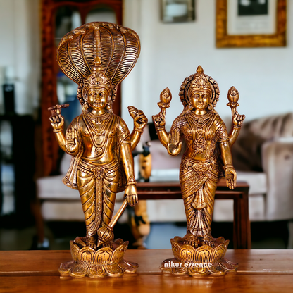 Buy Laxmi Narayan Murti, Handcrafted Deity Sculpture with Intricate Details, Height 17.5 Inches, Religious Hindu Home Decor Nikuressence