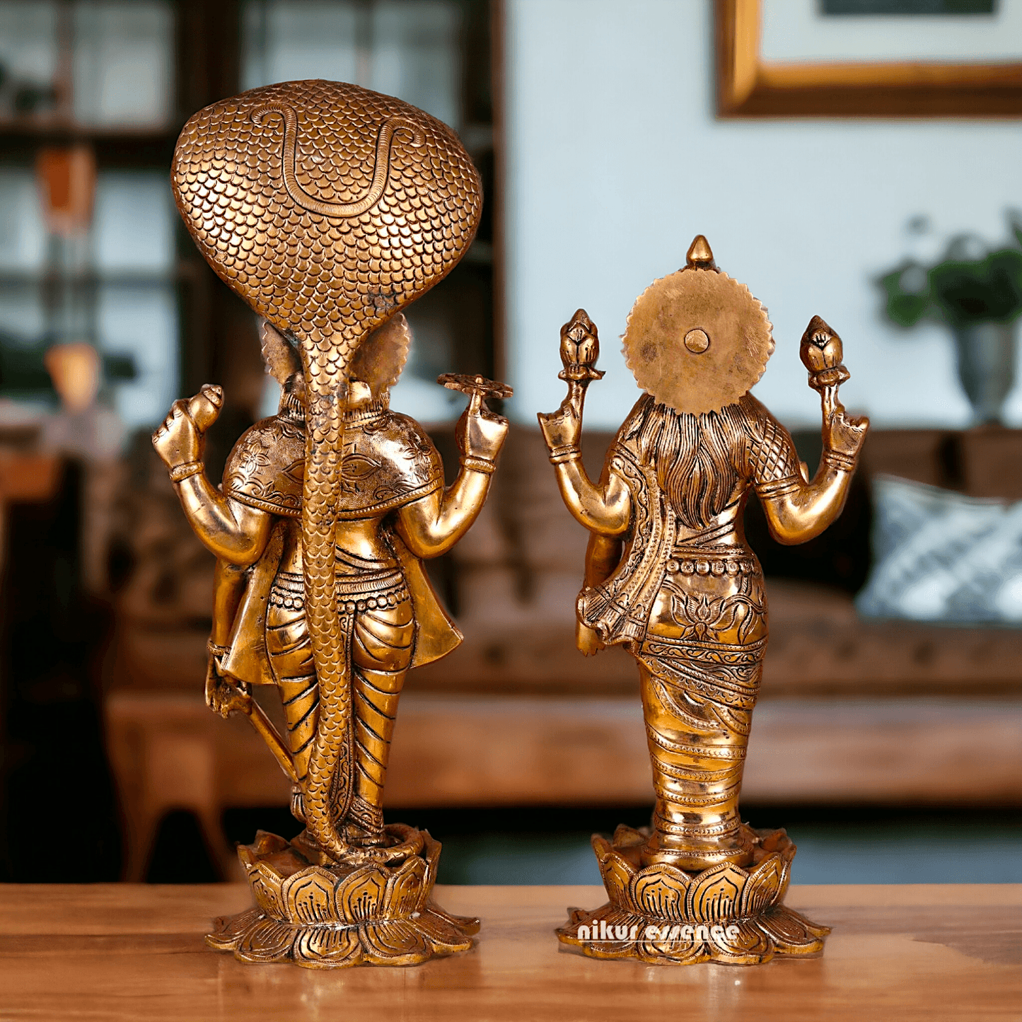 Buy Laxmi Narayan Murti, Handcrafted Deity Sculpture with Intricate Details, Height 17.5 Inches, Religious Hindu Home Decor Nikuressence