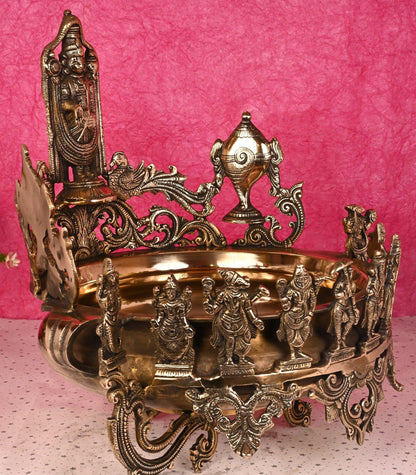 Antique Finish Brass Vishnu Dus Avtar Urli Nikuressence