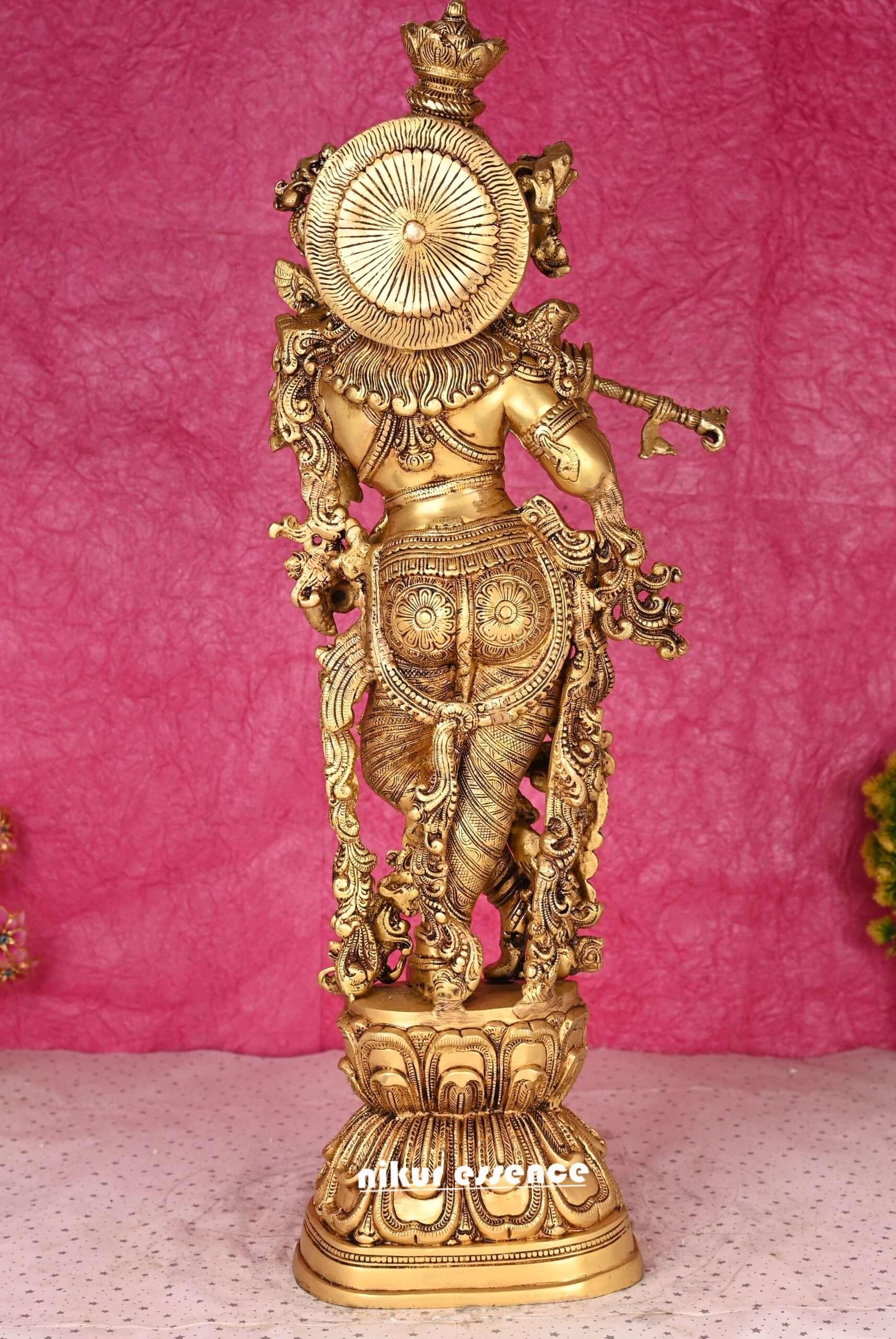 Buy online Krishna Statue | Buy Krishna Statue in Brass | Nikur essence | 30 Inch Nikuressence