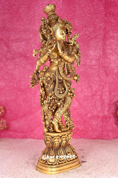 Buy online Krishna Statue | Buy Krishna Statue in Brass | Nikur essence | 30 Inch Nikuressence