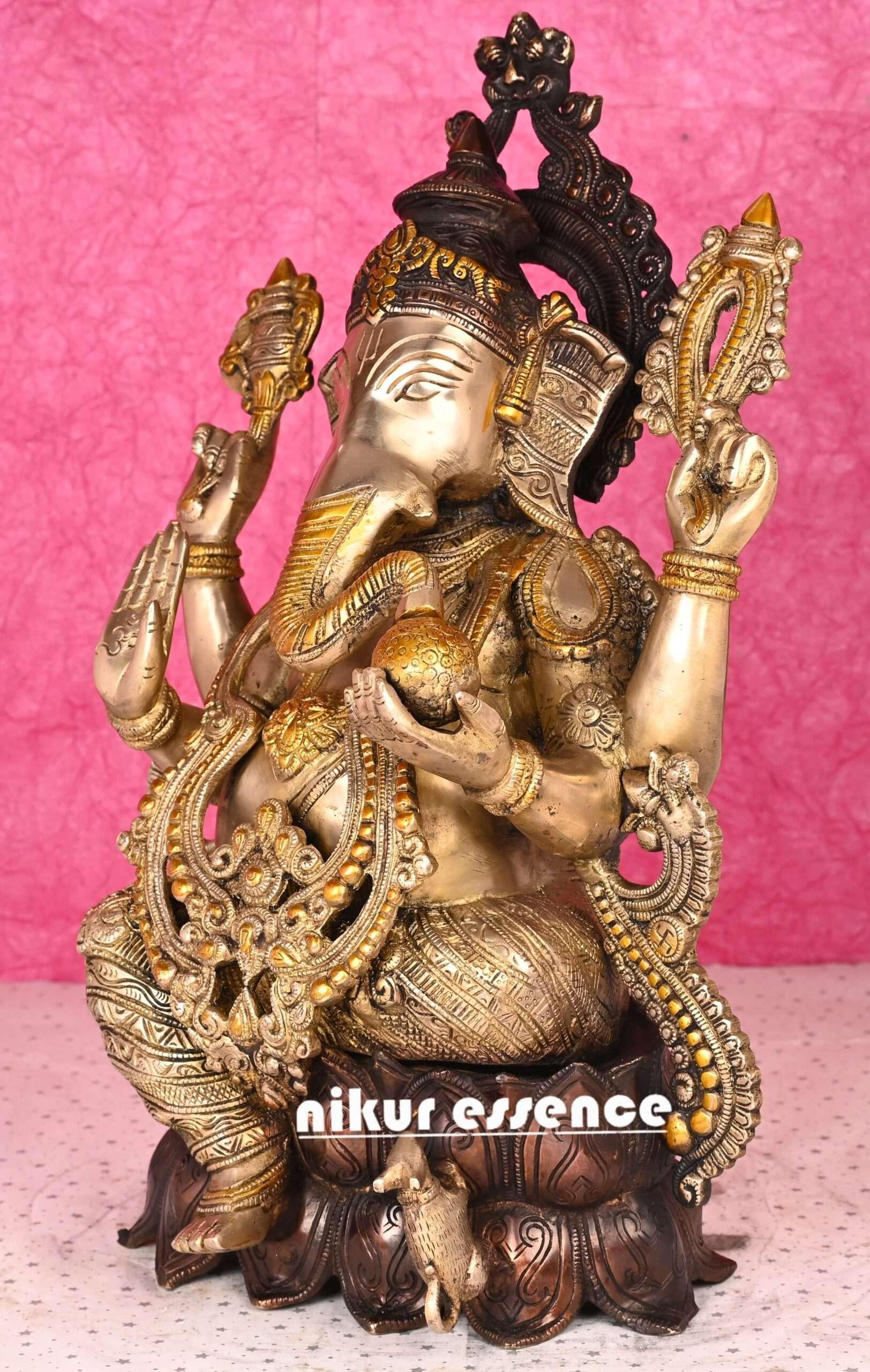 Buy Antique Ganesha Statue | Brass Antique Ganesha Statue Nikuressence