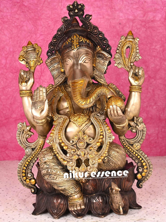 Buy Antique Ganesha Statue | Brass Antique Ganesha Statue Nikuressence