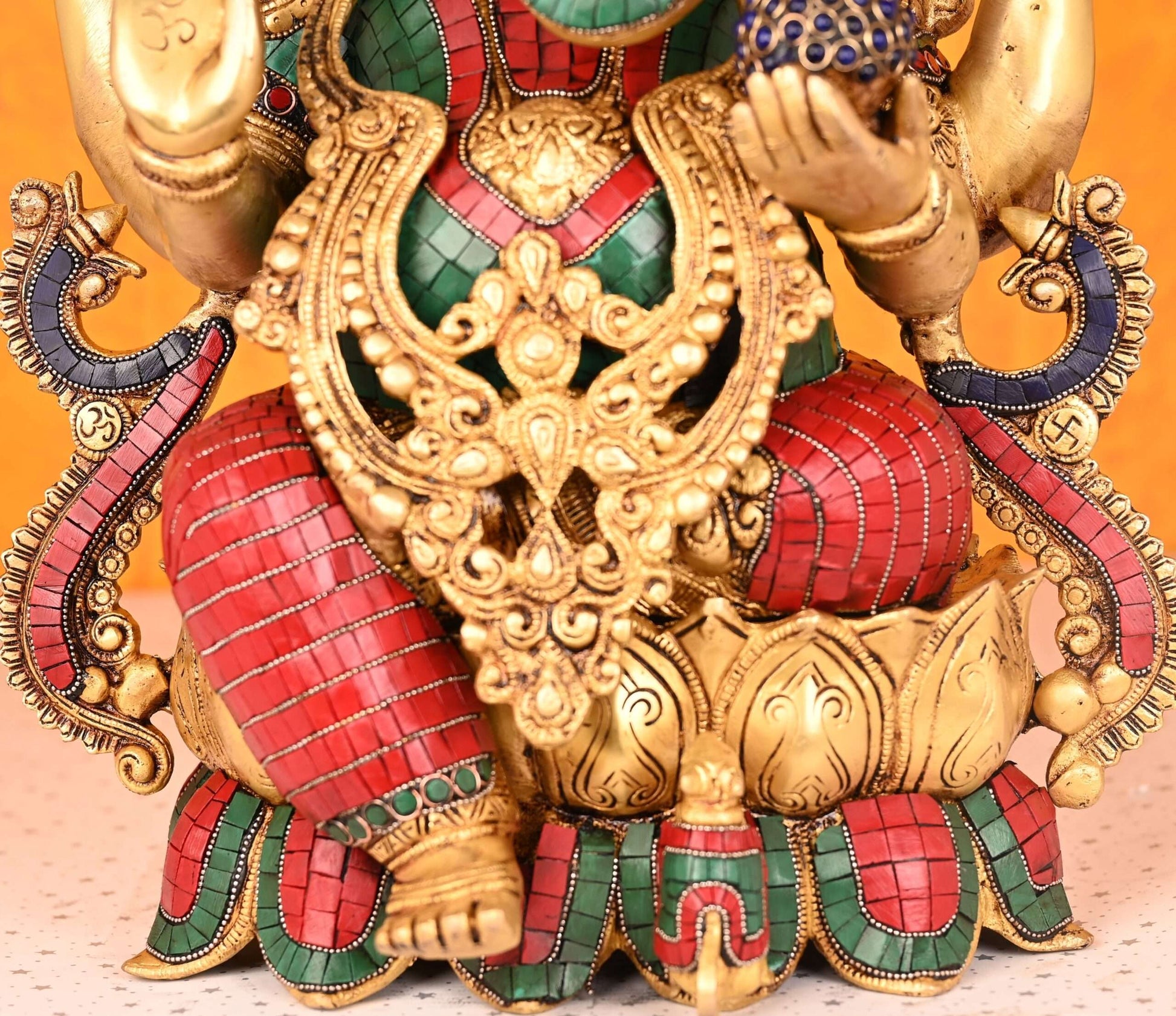 Buy Ganesha Statue with Stone Work -nikur essence Nikuressence