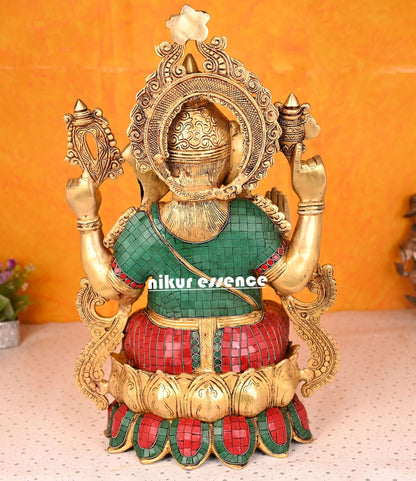 Buy Ganesha Statue with Stone Work -nikur essence Nikuressence