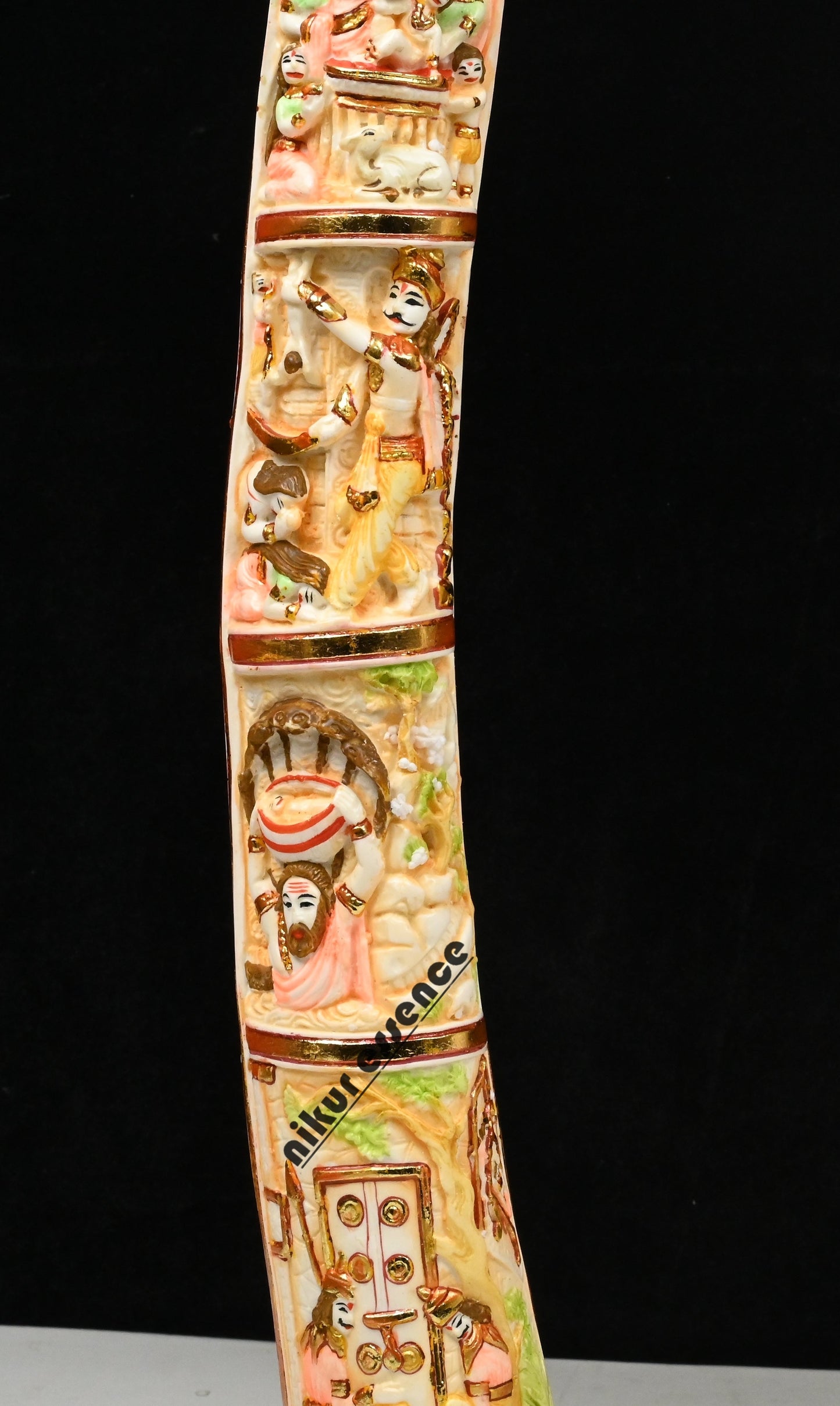 Cultured Marble Krishna Murti with Arch | 30 inch height Nikuressence