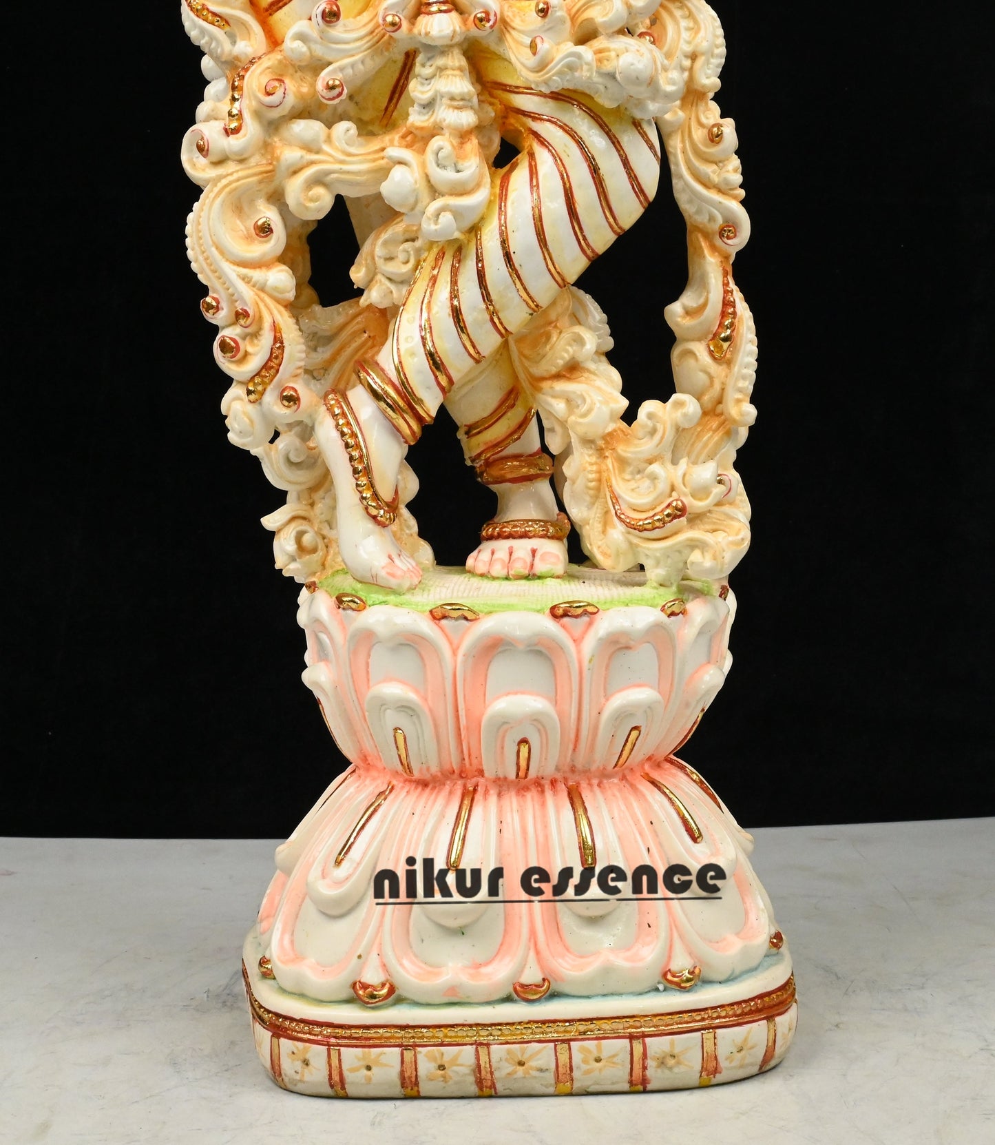 Cultured Marble Krishna Murti with Arch | 30 inch height Nikuressence