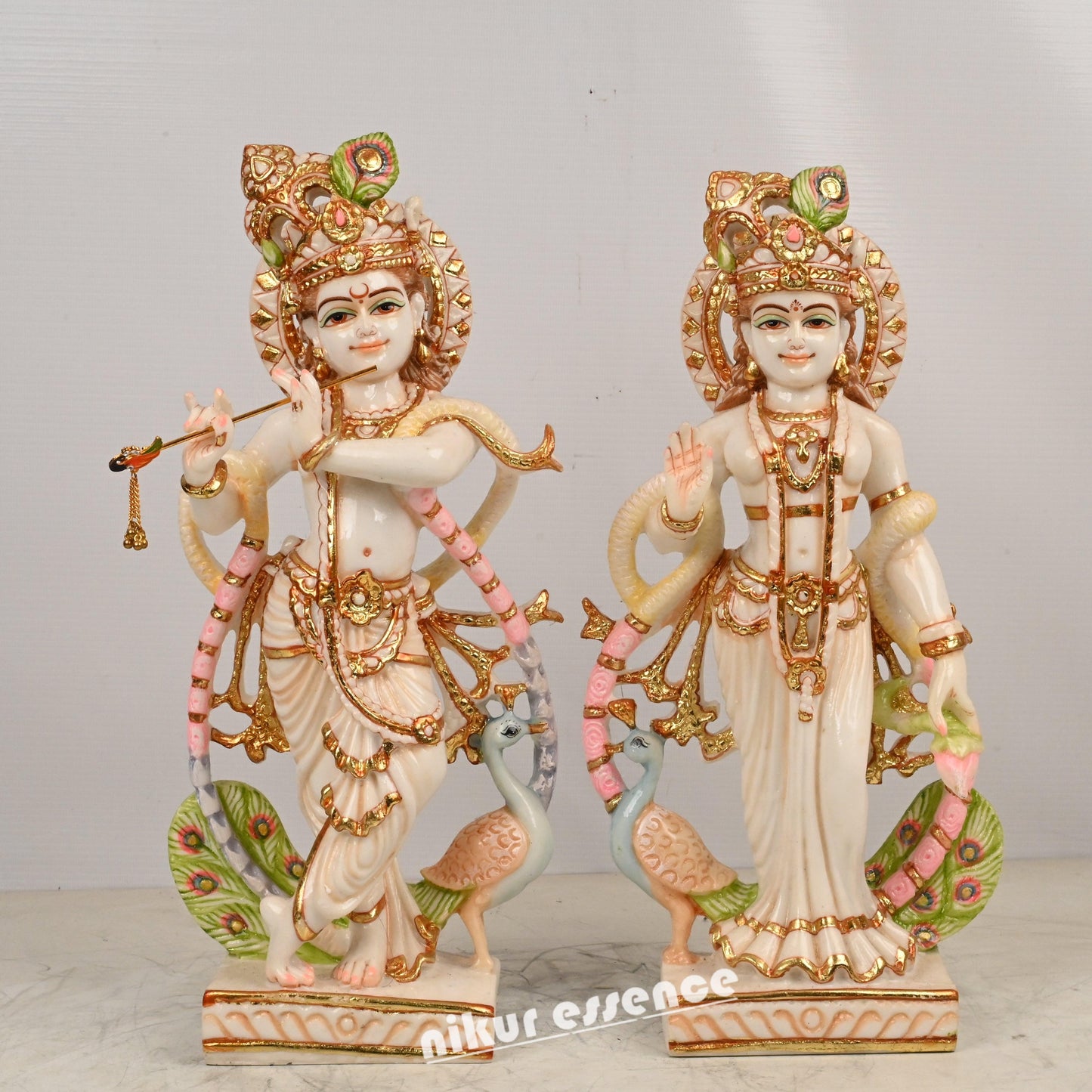Buy Cultured Marble Radha Krishna Statue | Buy Radha Krishna In marble | 15 inch Nikuressence