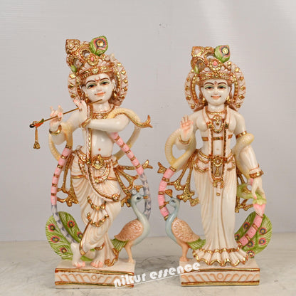 Buy Cultured Marble Radha Krishna Statue | Buy Radha Krishna In marble | 15 inch Nikuressence