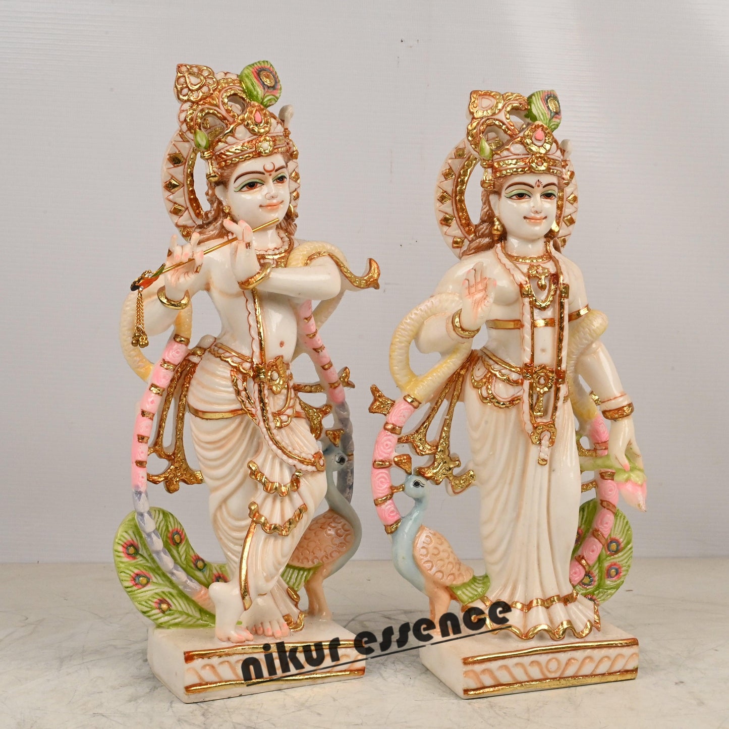 Buy Cultured Marble Radha Krishna Statue | Buy Radha Krishna In marble | 15 inch Nikuressence