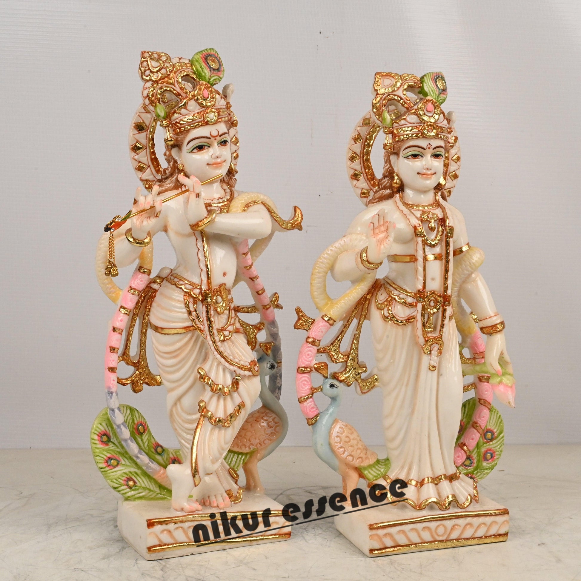 Buy Cultured Marble Radha Krishna Statue | Buy Radha Krishna In marble | 15 inch Nikuressence