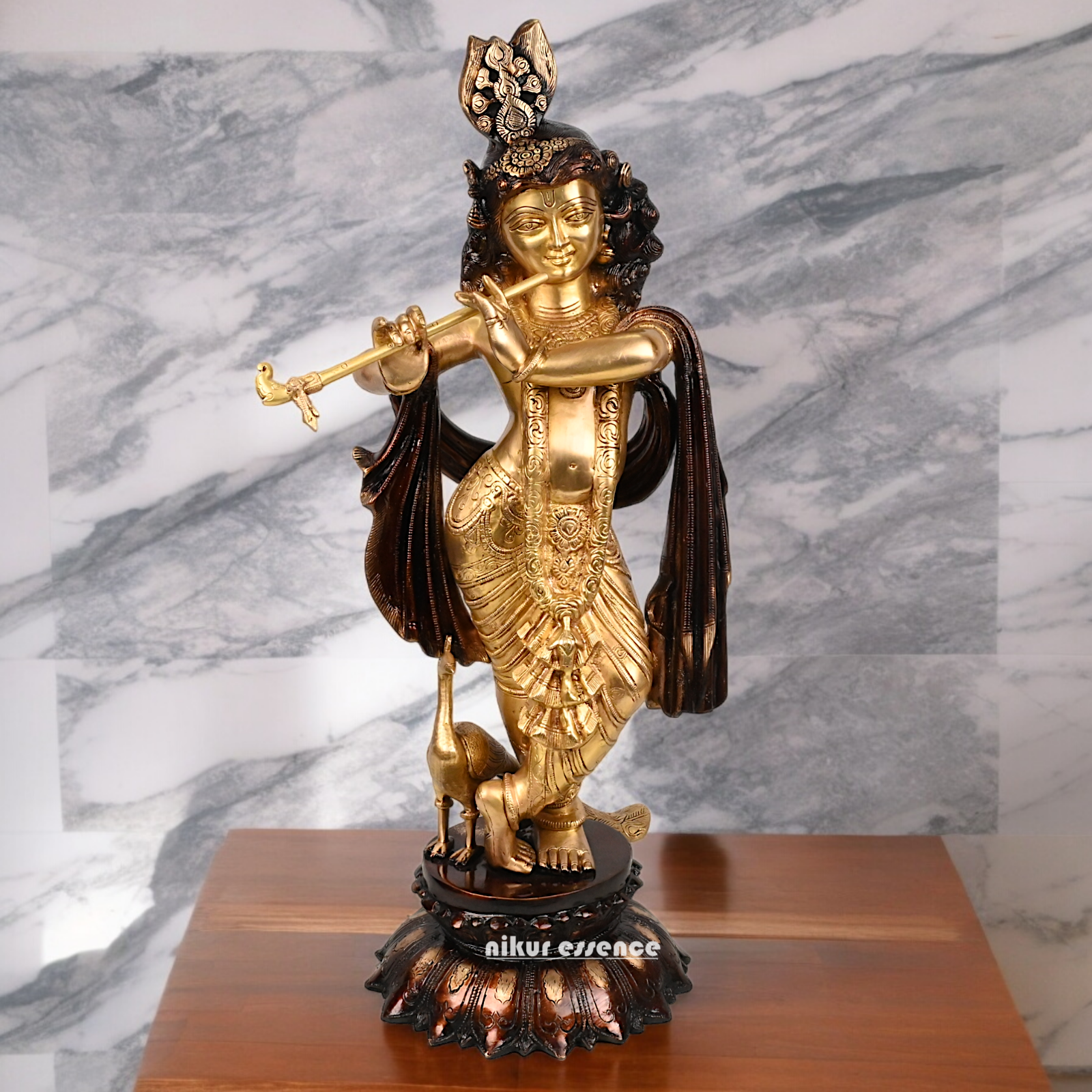 Online Braas Krishna Standing with Playing Flute - 68.5 cm Nikuressence