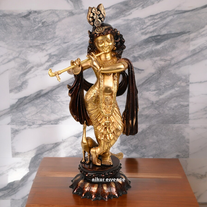Online Braas Krishna Standing with Playing Flute - 68.5 cm Nikuressence