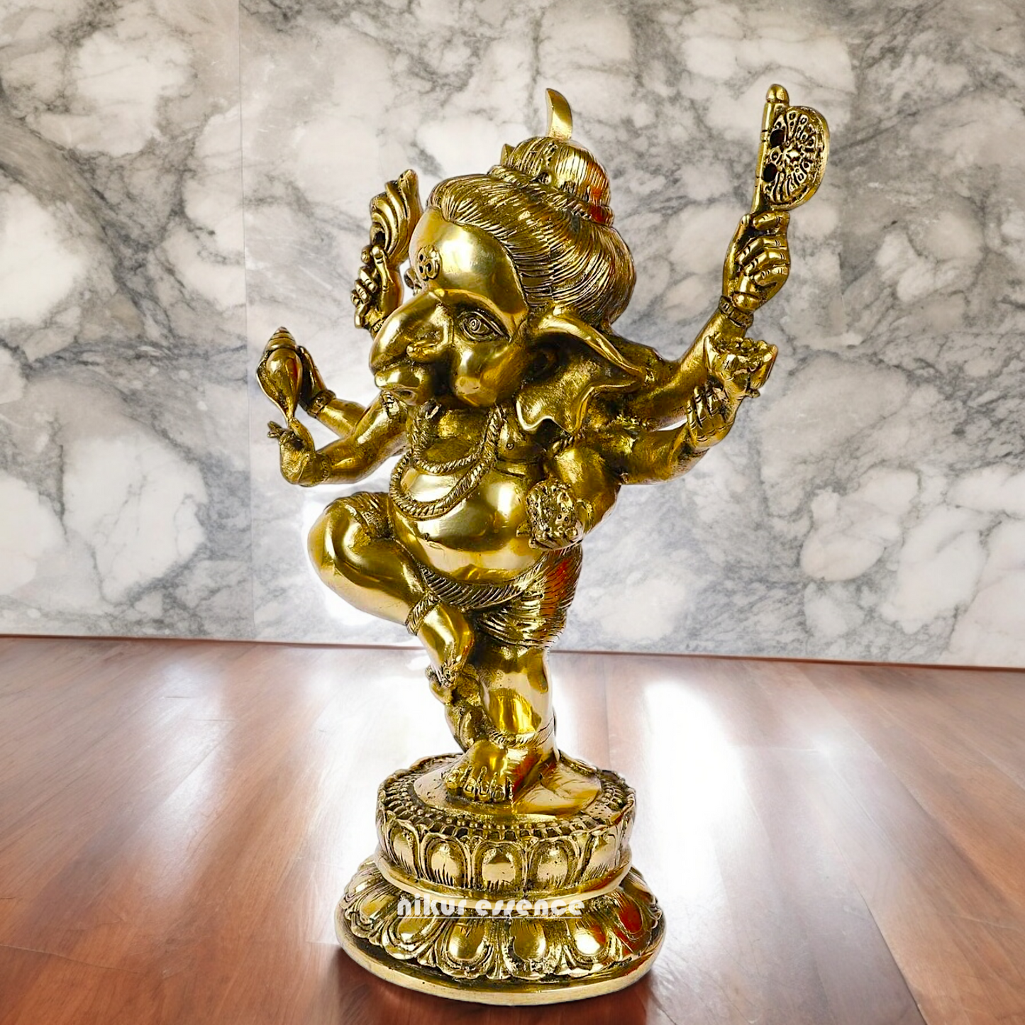 Online Solid Brass dancing Ganesh idol - 15.5 inches Nikuressence