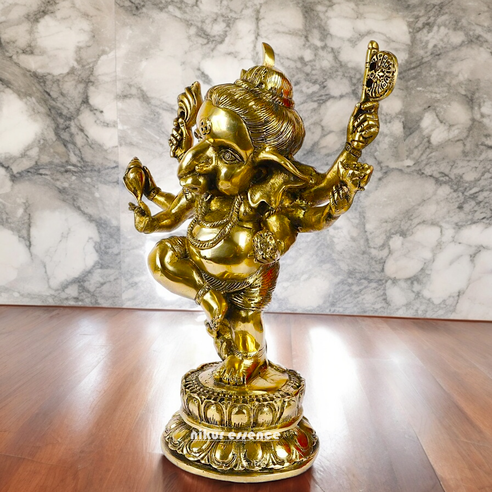 Online Solid Brass dancing Ganesh idol - 15.5 inches Nikuressence
