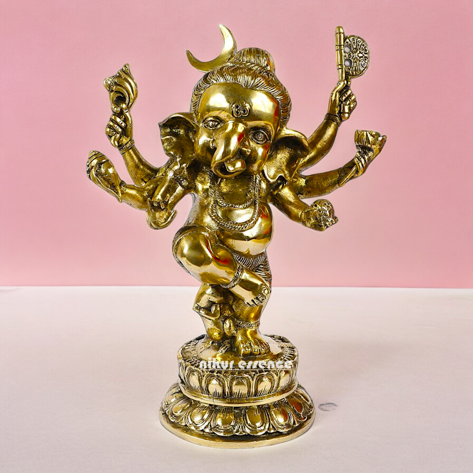 Online Solid Brass dancing Ganesh idol - 15.5 inches Nikuressence
