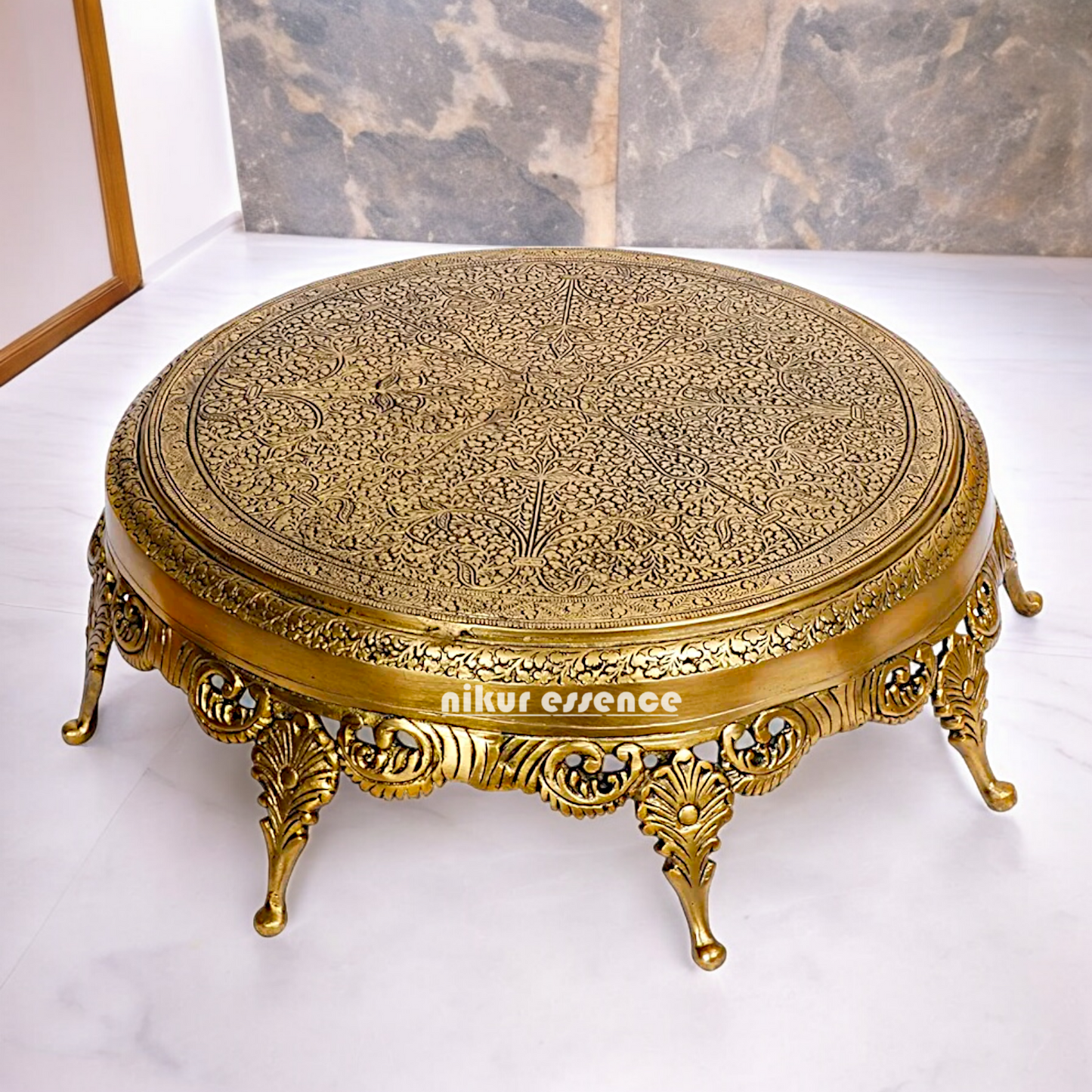 Chowki design pure Brass- 16 Inches Nikuressence