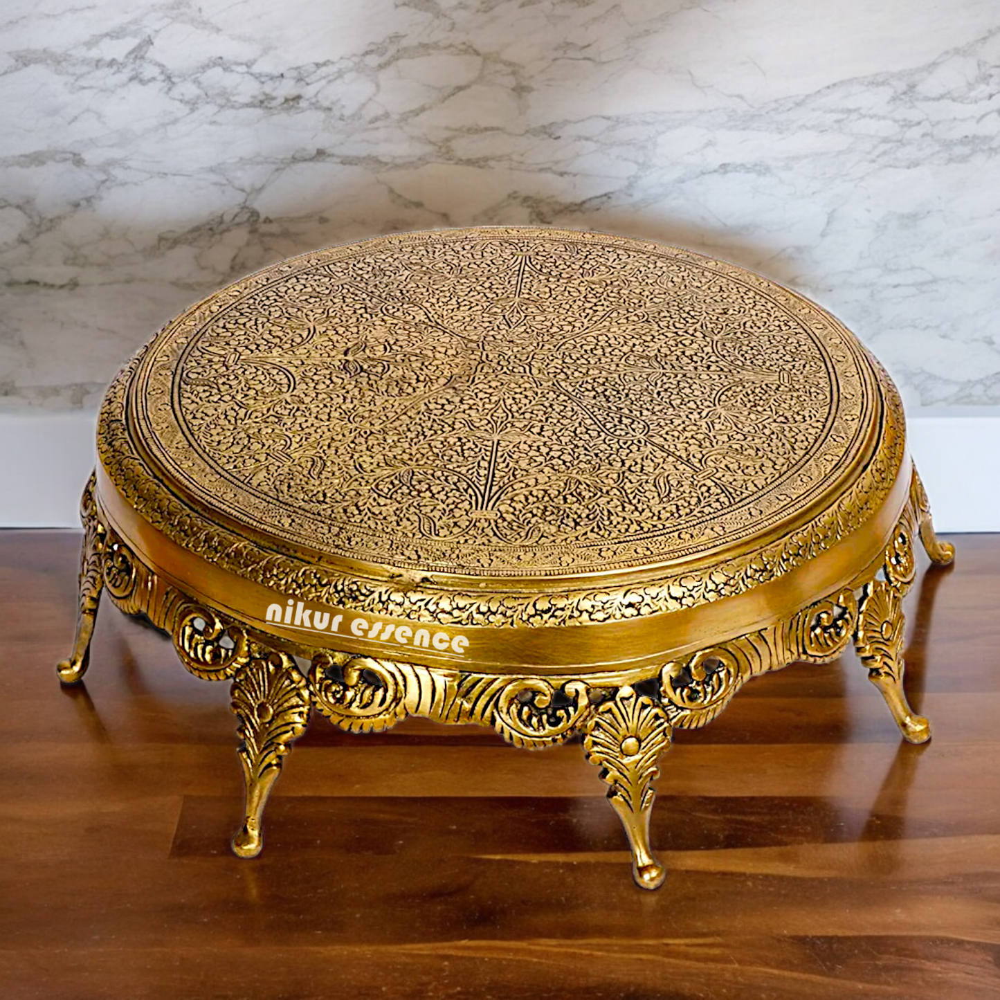 Chowki design pure Brass- 16 Inches Nikuressence