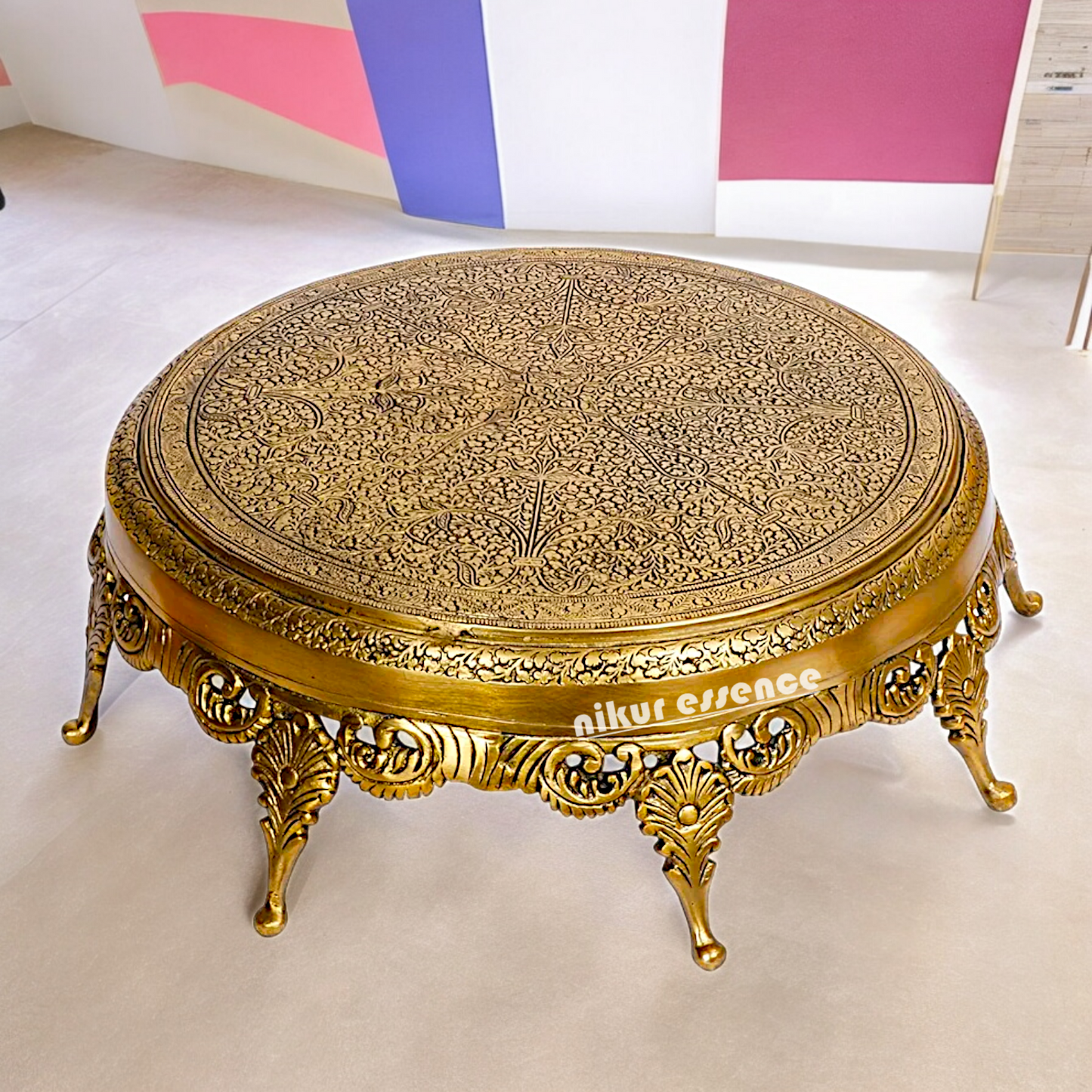 Chowki design pure Brass- 16 Inches Nikuressence