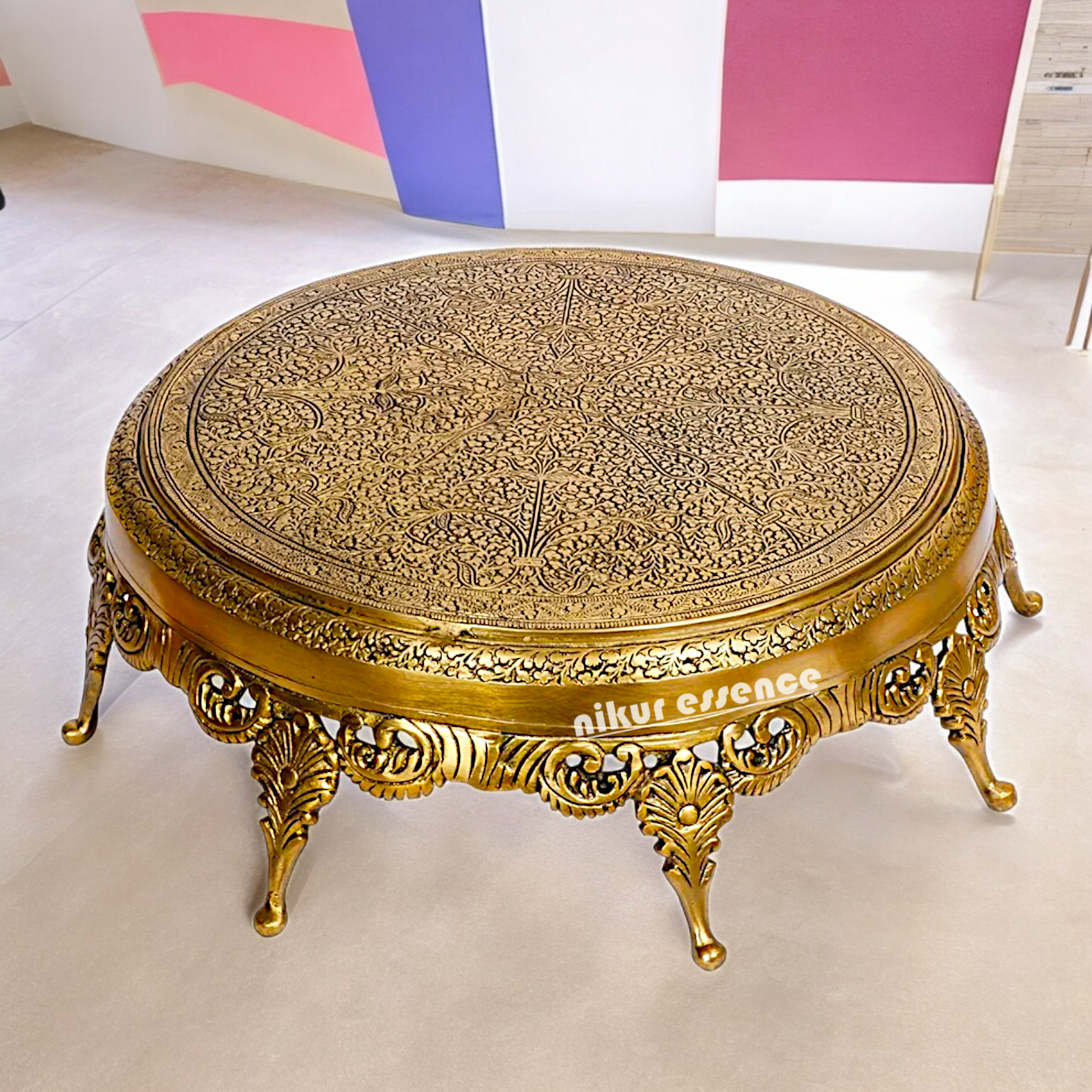 Chowki design pure Brass- 16 Inches Nikuressence