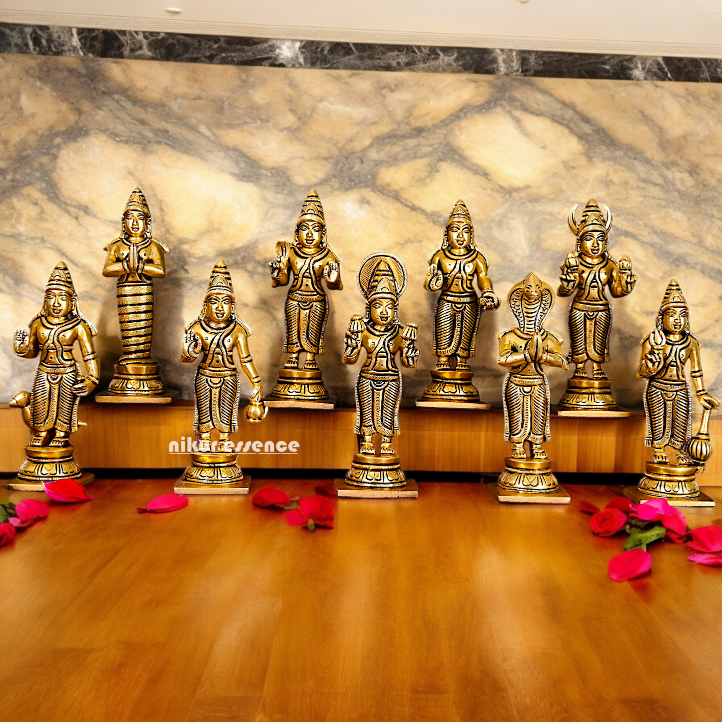 Solid Brass Navagraha statue -6 inches by nikur essence Nikuressence