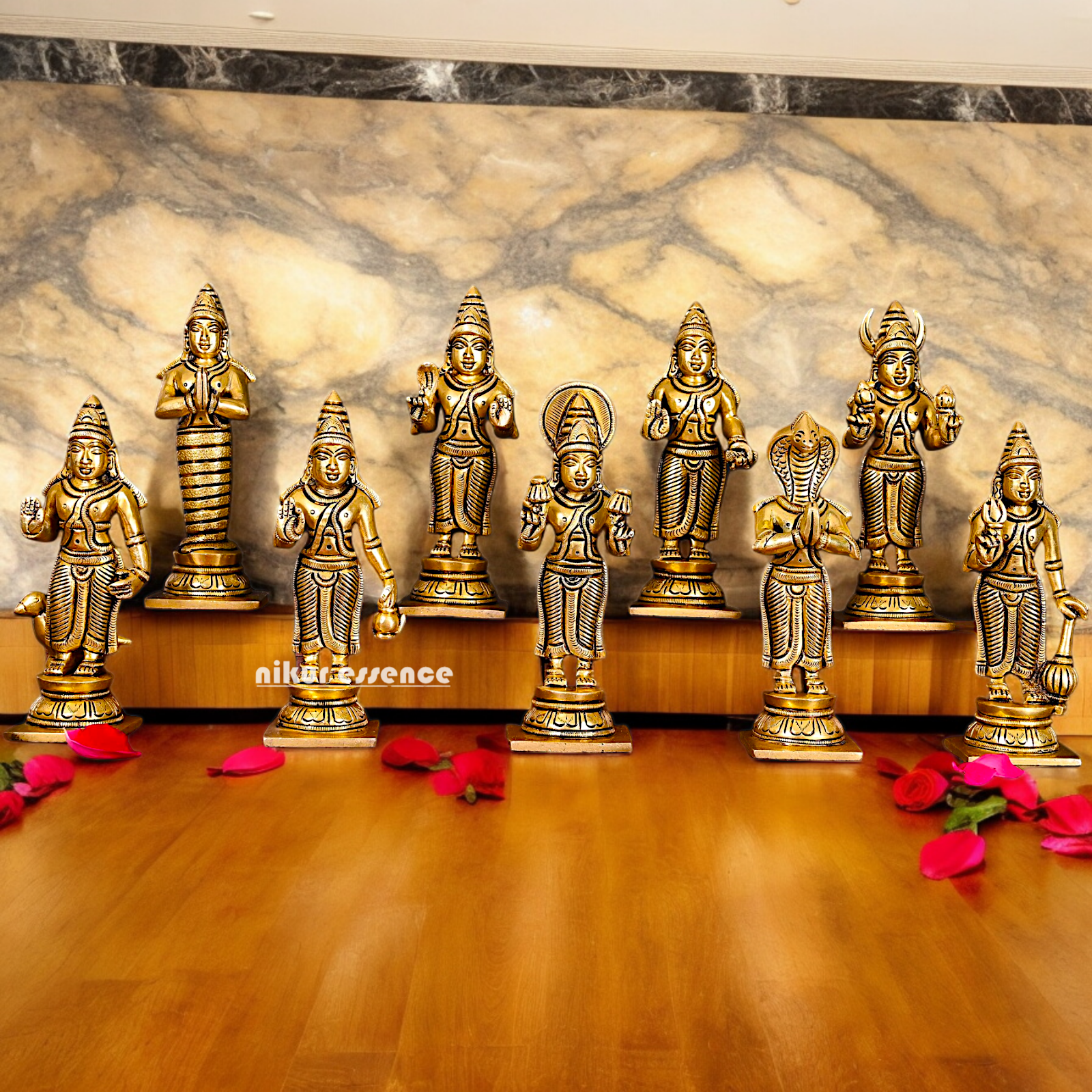 Solid Brass Navagraha statue -6 inches by nikur essence Nikuressence