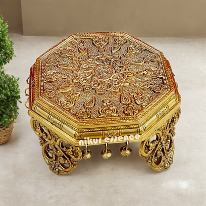 Chowki with Bells ghungroo solid Brass- 10 Inches Nikuressence