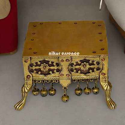Brass Bhagwan chowki stool - 9 Inches approx Nikuressence