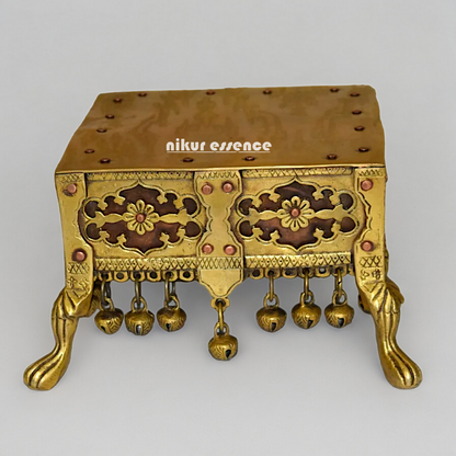 Brass Bhagwan chowki stool - 9 Inches approx Nikuressence