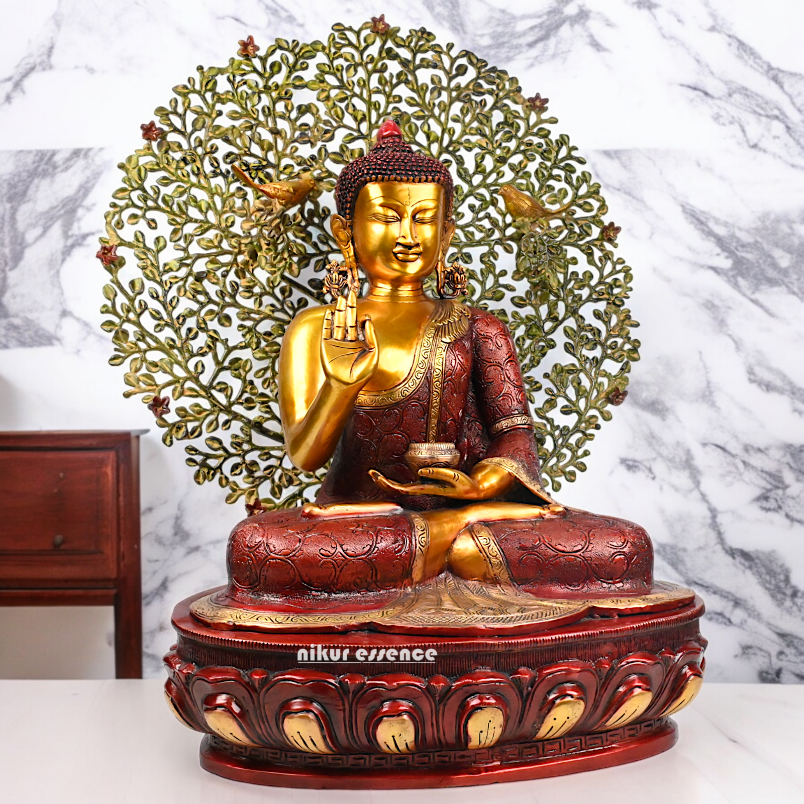 Buy Buddha Statue Depicting the Sermon Under the Bodhi Tree – 72 cm Height Nikuressence