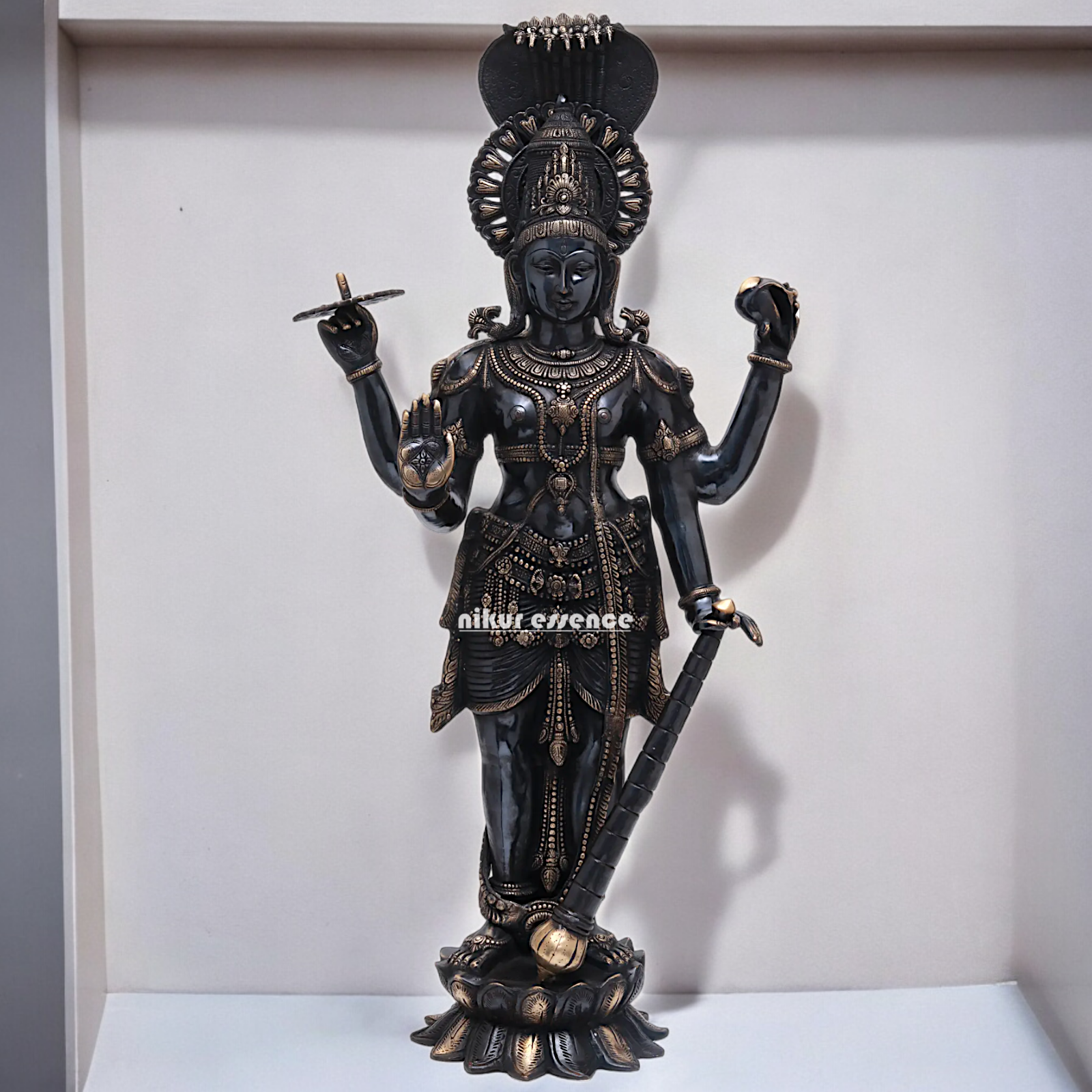 Buy Large Brass Vishnu standing Idol - 101.5 cm Nikuressence