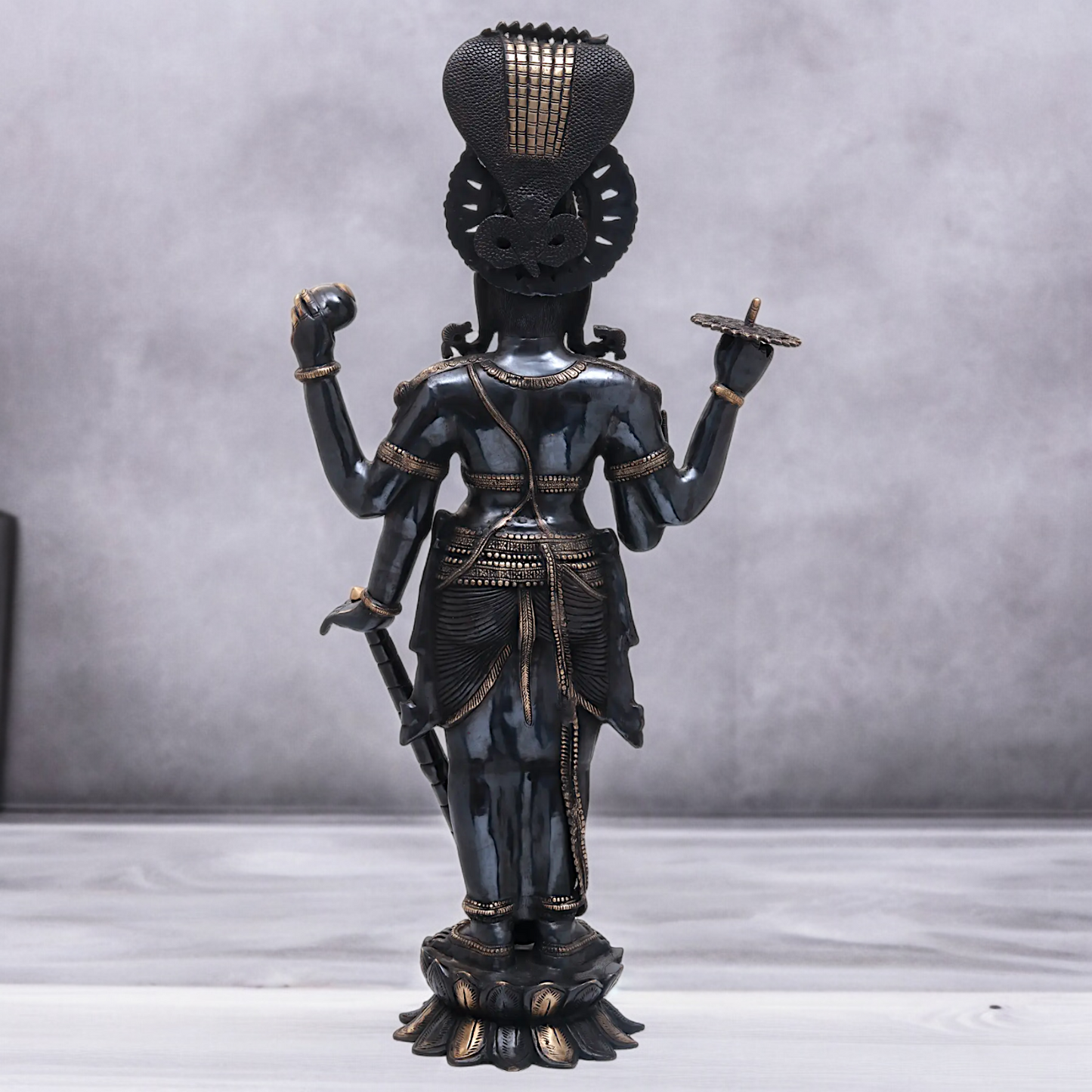 Buy Large Brass Vishnu standing Idol - 101.5 cm Nikuressence