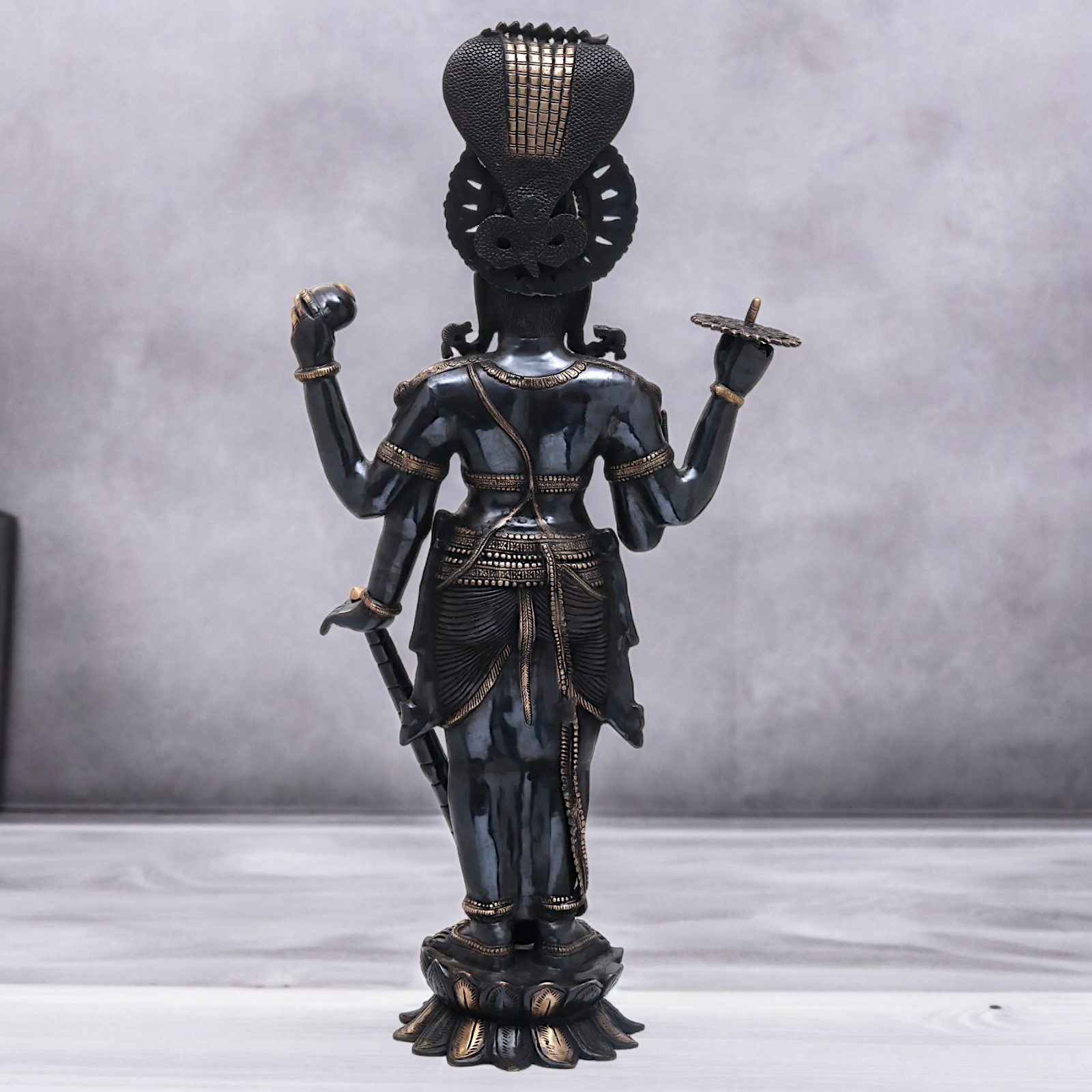 Buy Large Brass Vishnu standing Idol - 101.5 cm Nikuressence