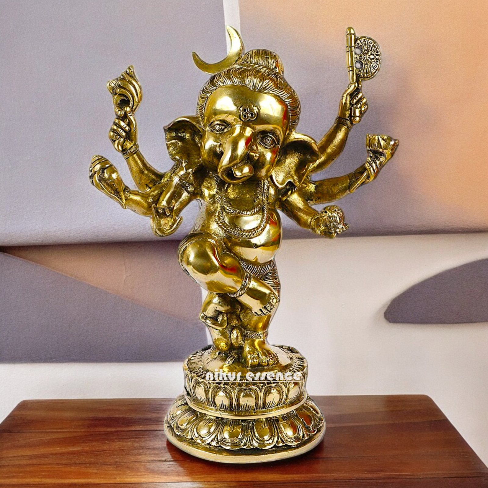 Online Solid Brass dancing Ganesh idol - 15.5 inches Nikuressence