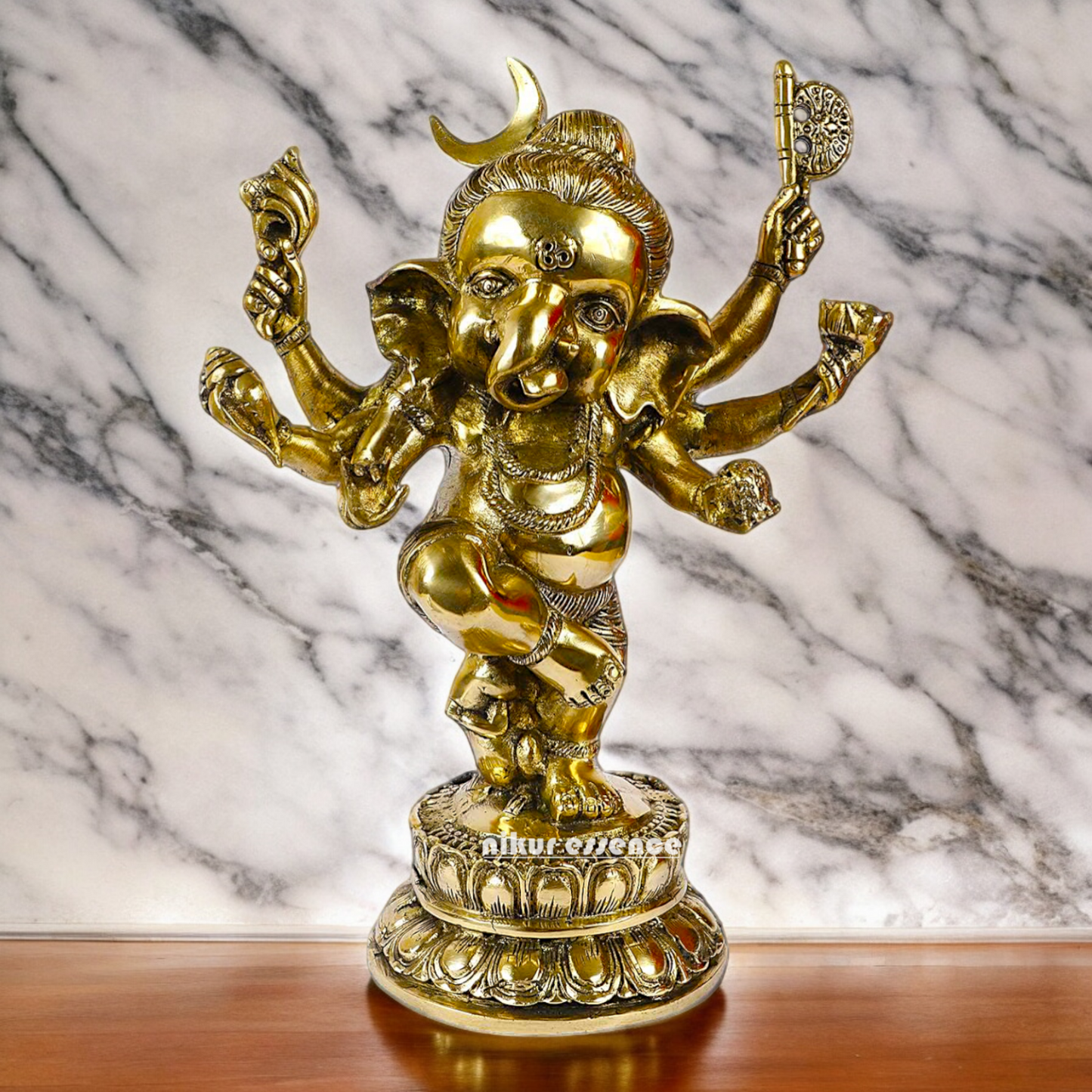 Online Solid Brass dancing Ganesh idol - 15.5 inches Nikuressence