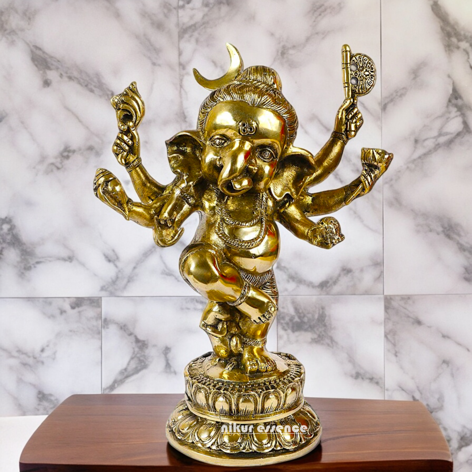 Online Solid Brass dancing Ganesh idol - 15.5 inches Nikuressence