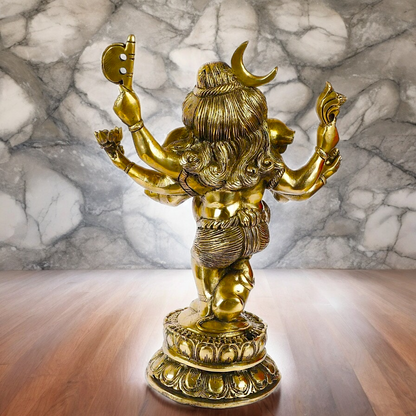 Online Solid Brass dancing Ganesh idol - 15.5 inches Nikuressence