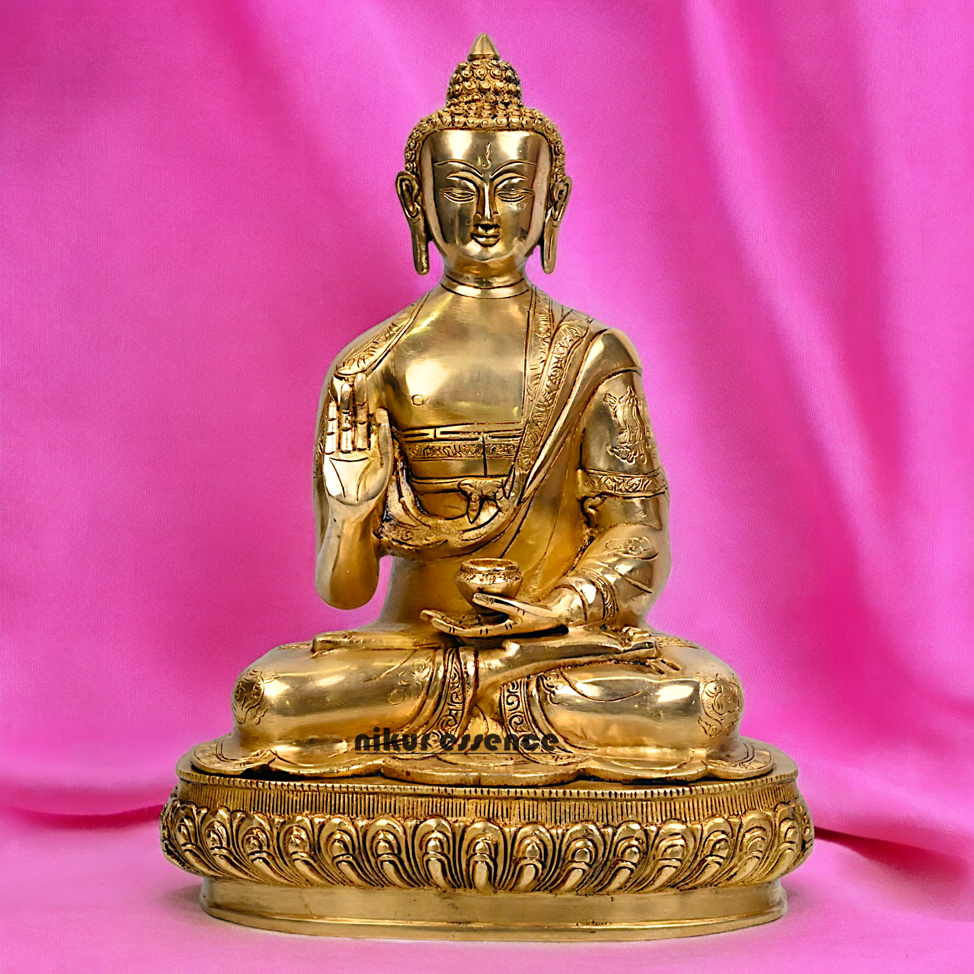 Pure Brass Buddha Sitting Meditation Idol - 40.5 cm Nikuressence