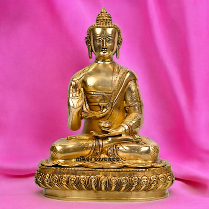 Pure Brass Buddha Sitting Meditation Idol - 40.5 cm Nikuressence