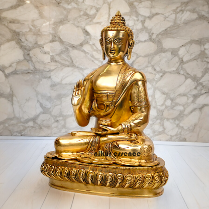 Pure Brass Buddha Sitting Meditation Idol - 40.5 cm Nikuressence