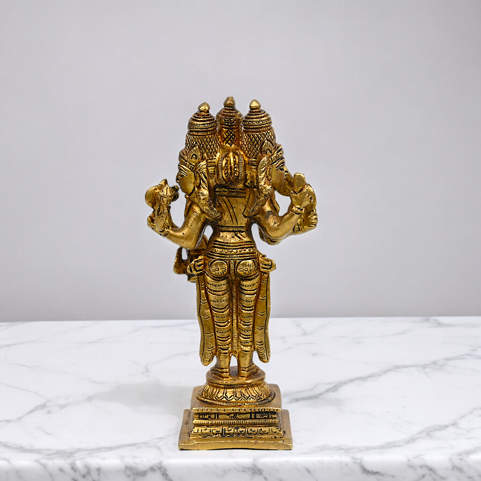 Buy Solid Braas Trideva Brahma Vishnu Mahesh Idol - 16 cm Nikuressence