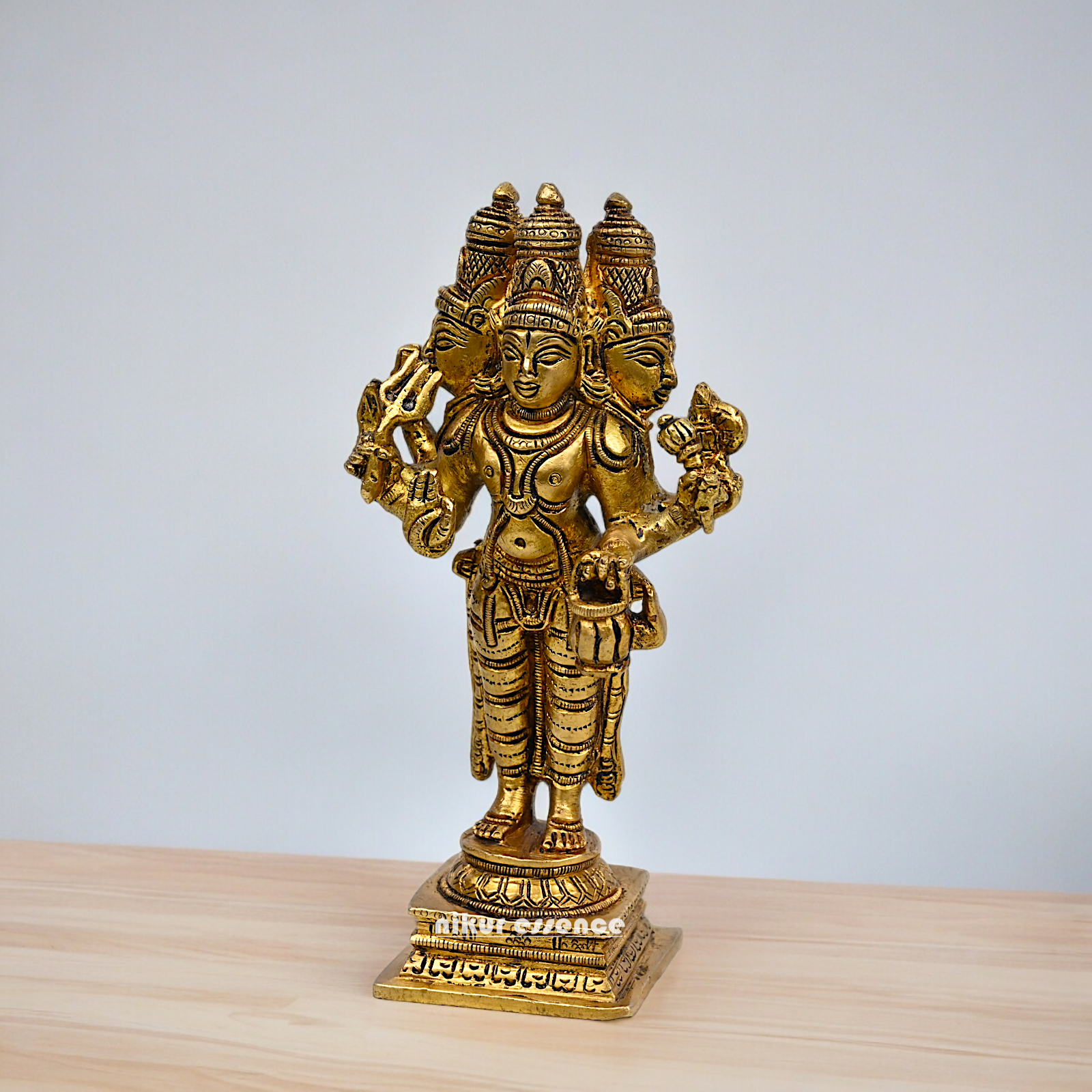 Buy Solid Braas Trideva Brahma Vishnu Mahesh Idol - 16 cm Nikuressence