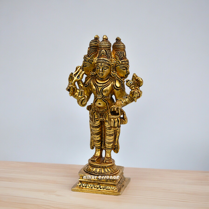 Buy Solid Braas Trideva Brahma Vishnu Mahesh Idol - 16 cm Nikuressence